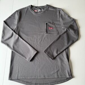 Wrangler Workwear Gray Waffle Active Long Sleeve Zip‎ Up Pocket Size Large Men's
